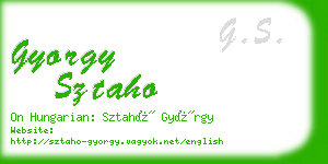 gyorgy sztaho business card